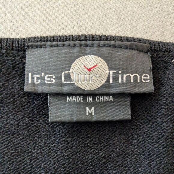 Crochet Sweater S Black Babydoll Y2K Hippie Whimsigoth Boho Goth Cutout Top 90s - Picture 8 of 12